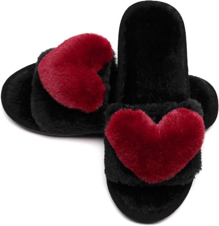 Women's  Slippers Fuzzy Fluffy Memory Foam House Shoes Open Toe Indoor and Outdoor
