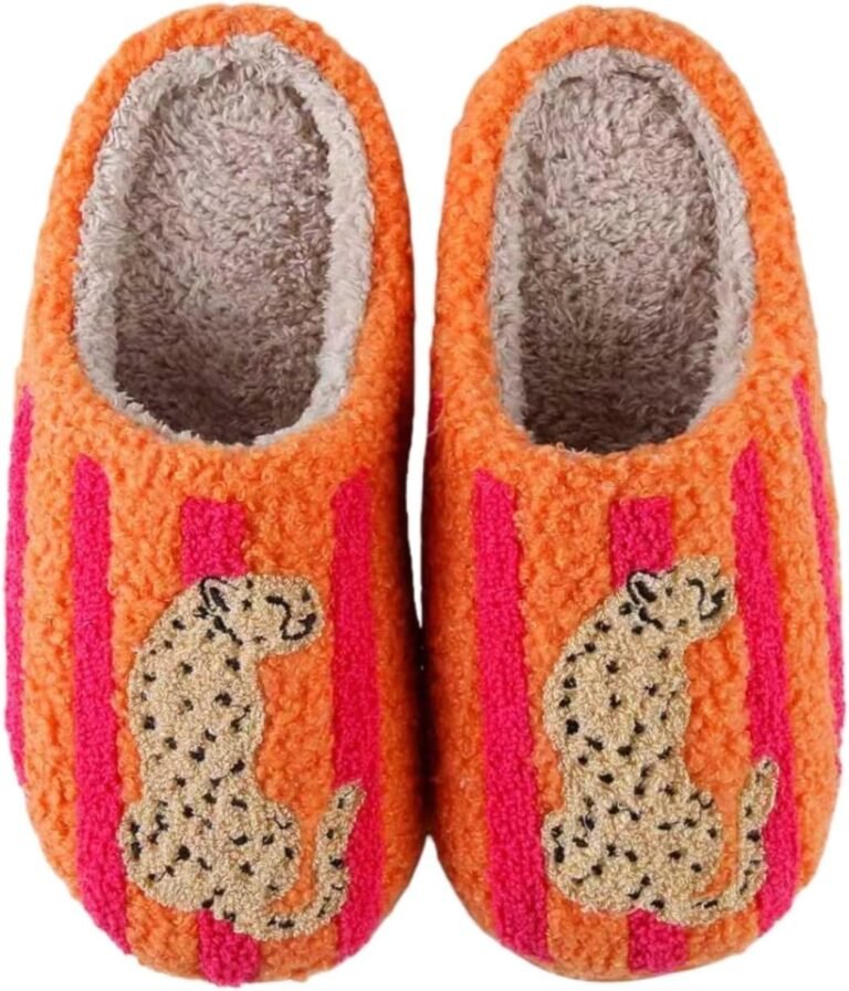 Comfy Home Elastic Slippers Retro Memory Foam Fuzzy Shoes For Womens Mens Cute Cartoon Plush Fluffy Warm Fur Lined Slippers Winter Indoor House Shoes